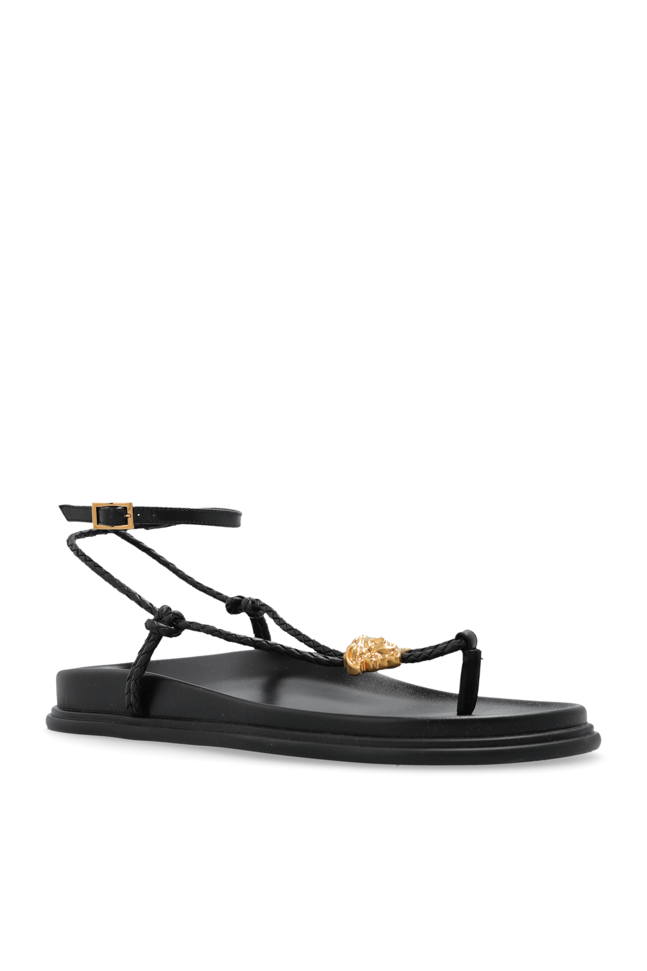 Black Leather sandals with Medusa head Versace - Vitkac AS